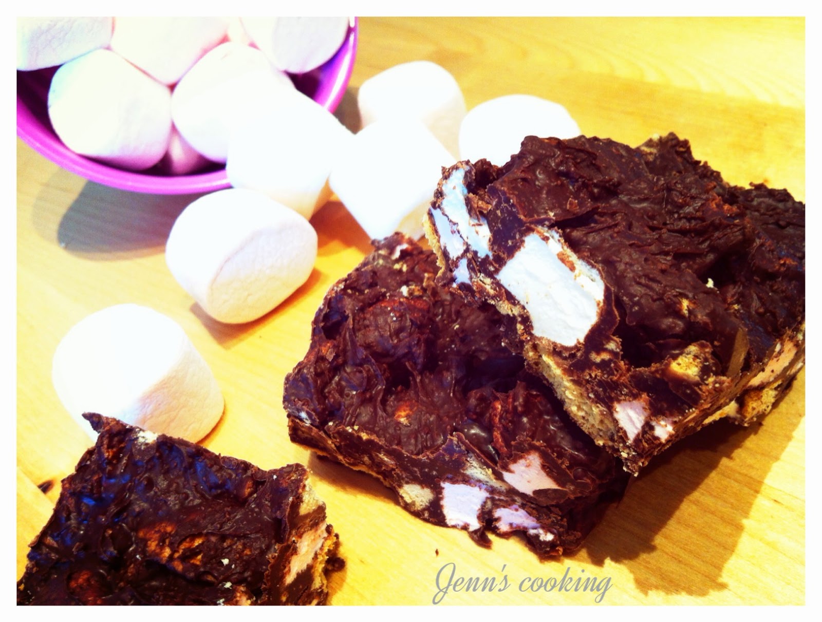 Jenn's cooking Barres Chocolatées aux Marshmallow